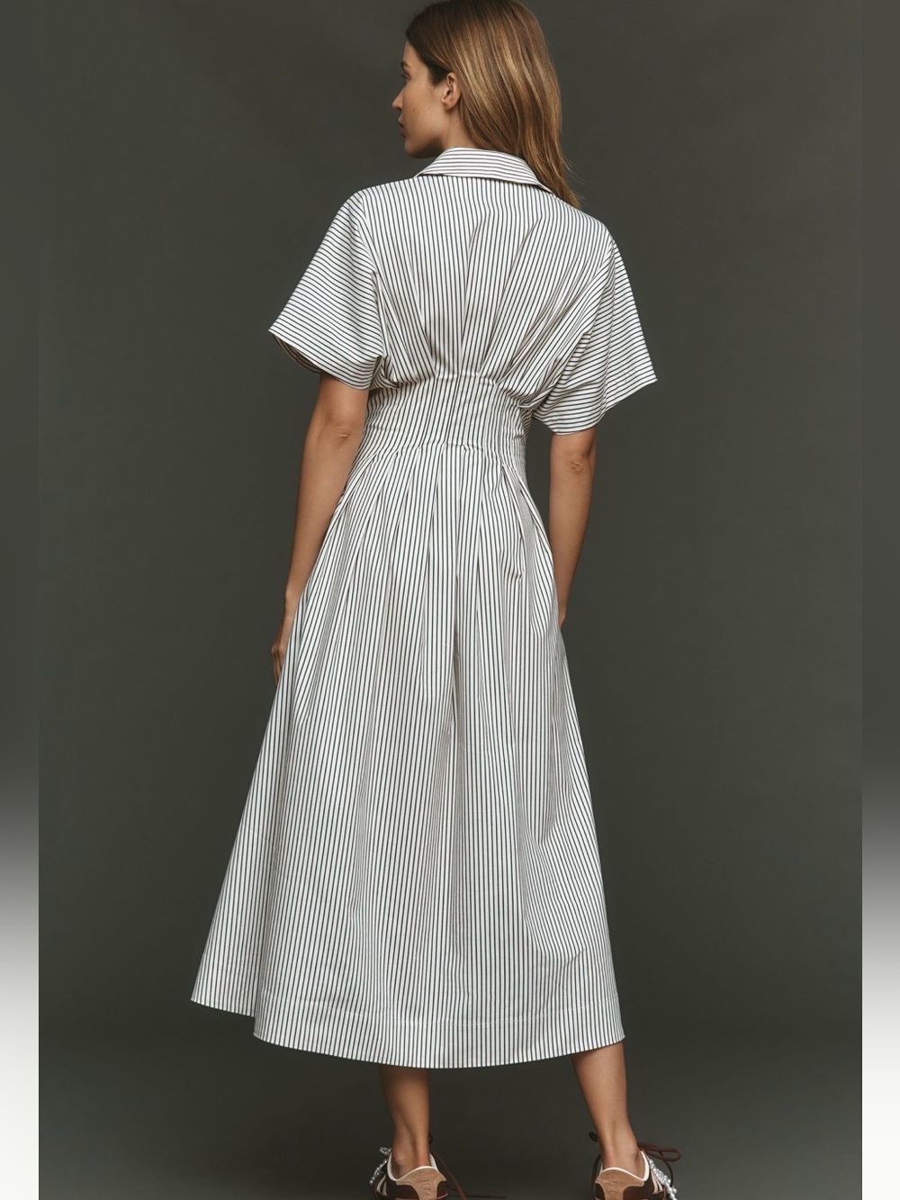 Exquise By Anthropology - Tobie Striped Shirtdress in White and black XL - Picture 2 of 6